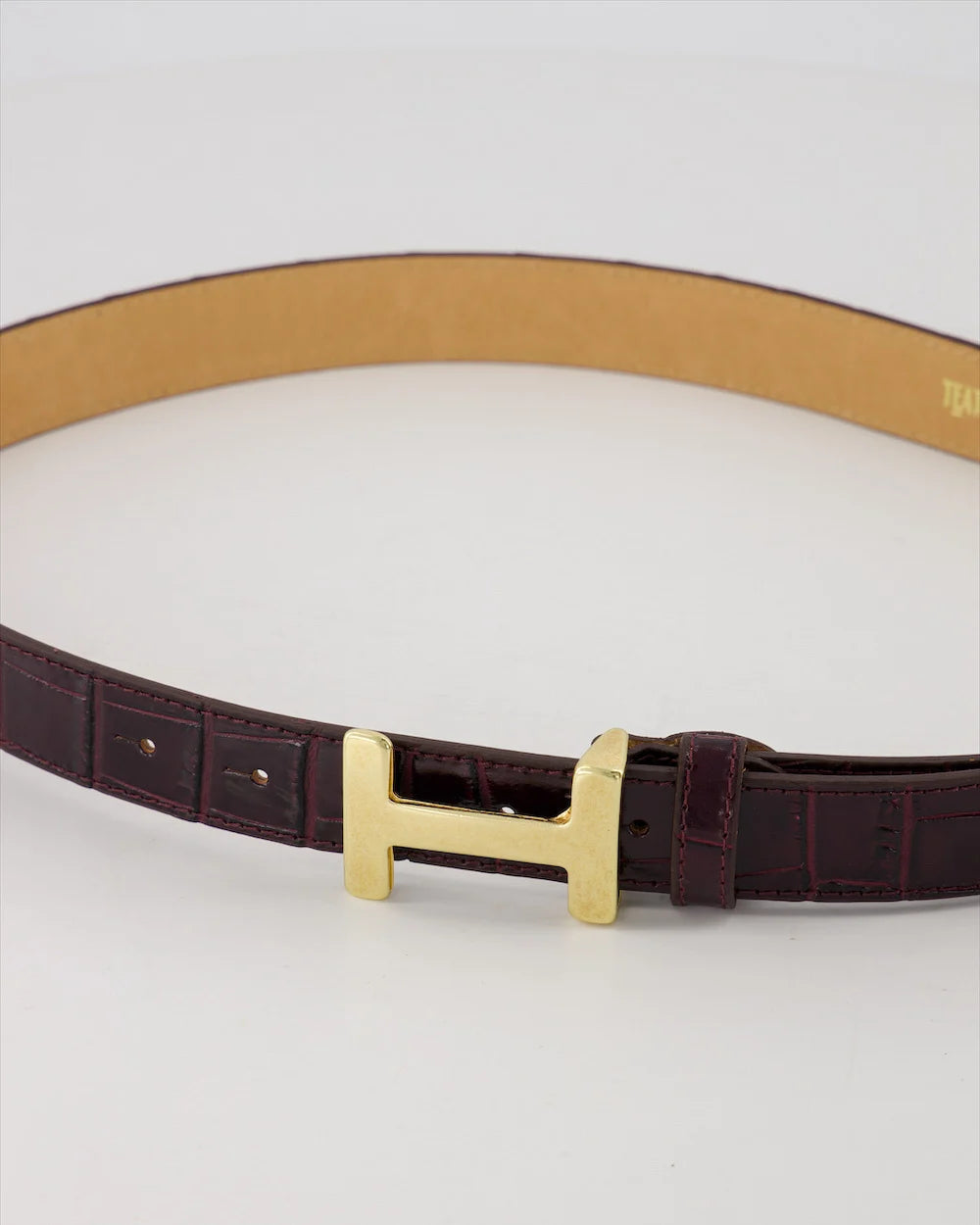 Hera Big - Croco - Riem - Burgundy - B54 - Goudkleurig